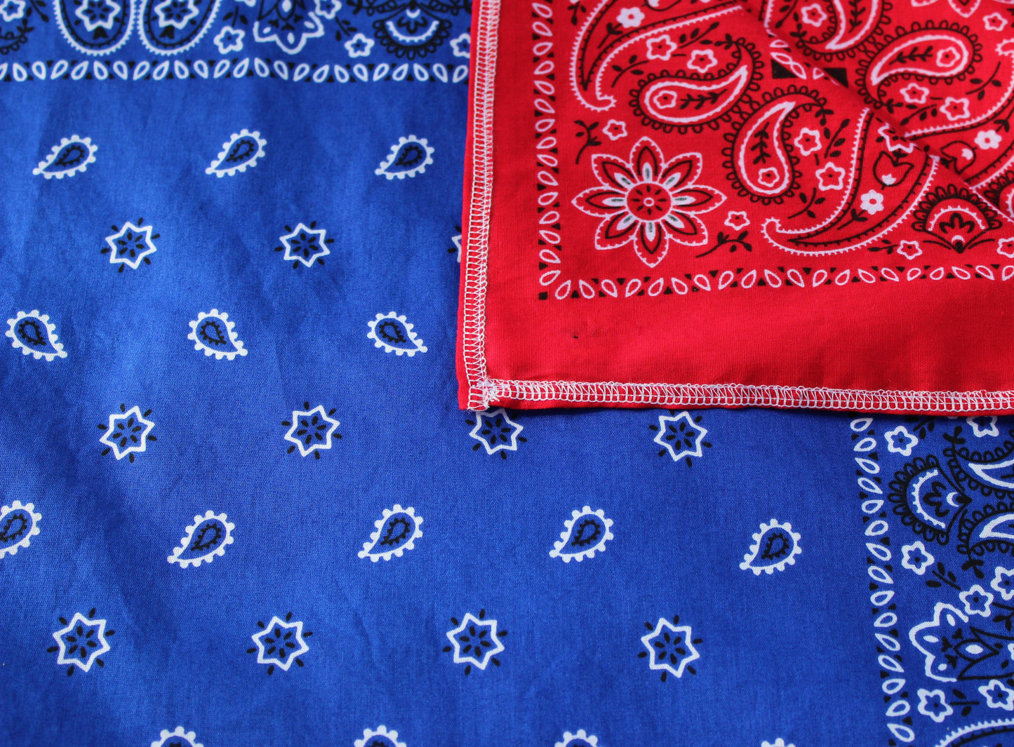 Patriotic Red & Blue Bandana Tablecloth 52x72"