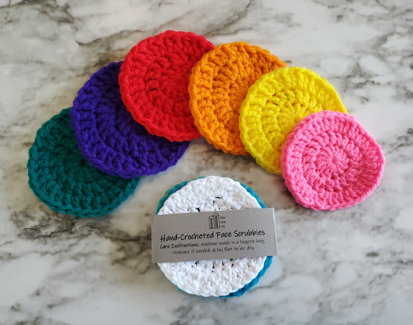 Reusable, Hand-Crocheted Rounds | Face Scrubbies | Dish Scrubbers | Set of 3