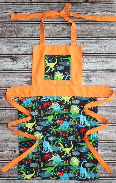 Child Dinosaur Apron with Ties