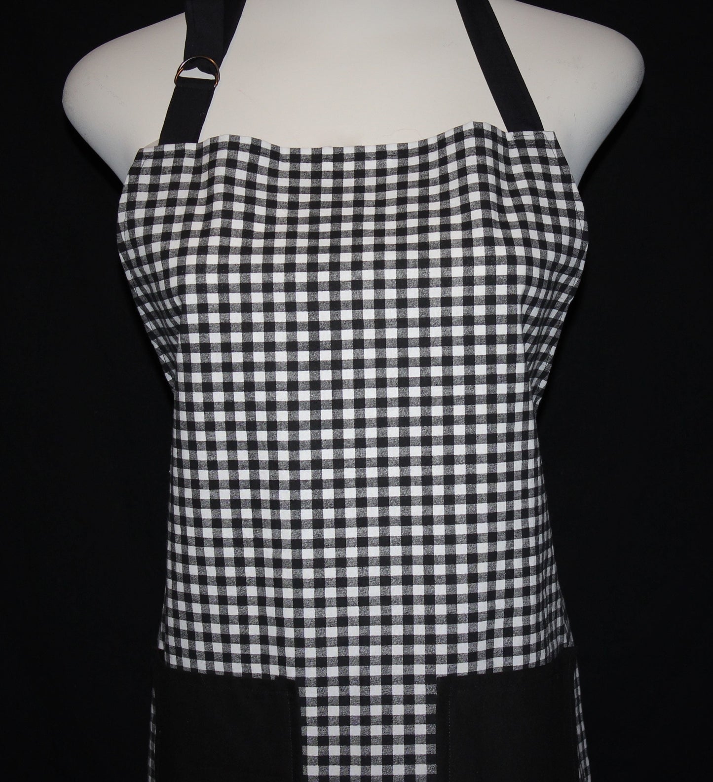 Adult Gingham Apron in Black or Green