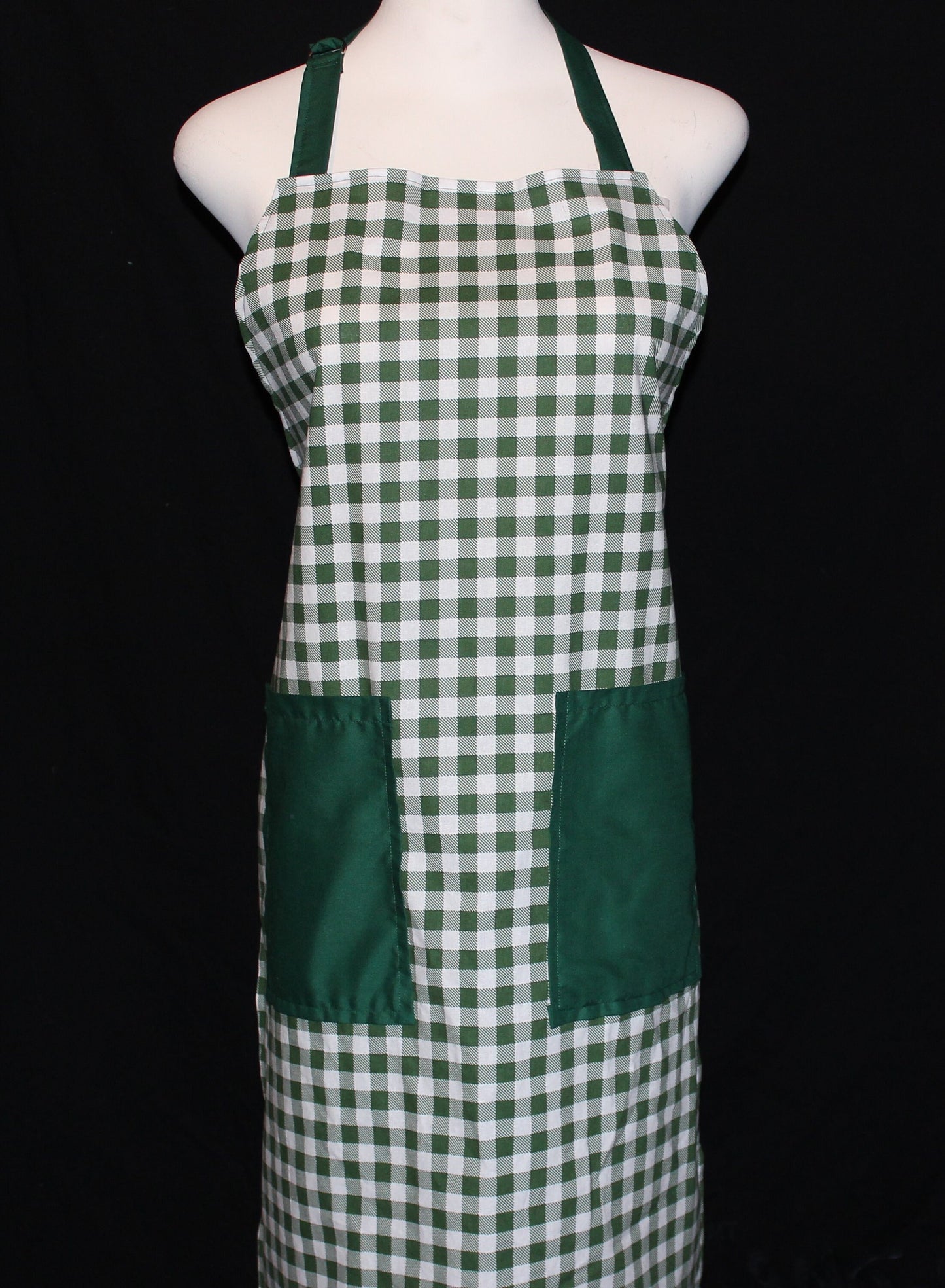 Adult Gingham Apron in Black or Green