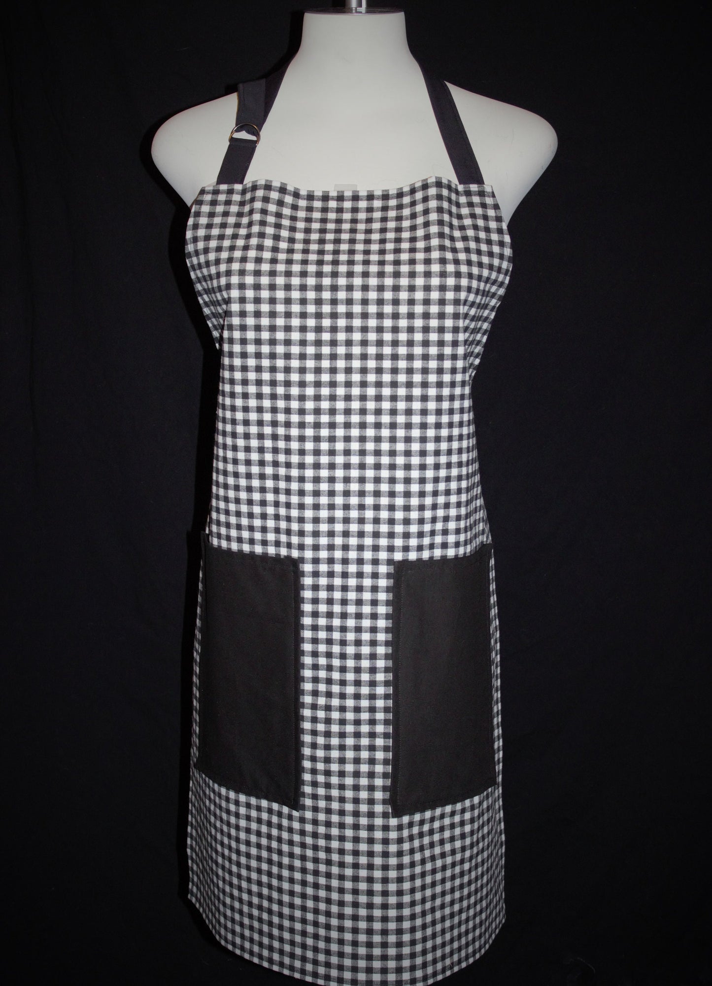 Adult Gingham Apron in Black or Green