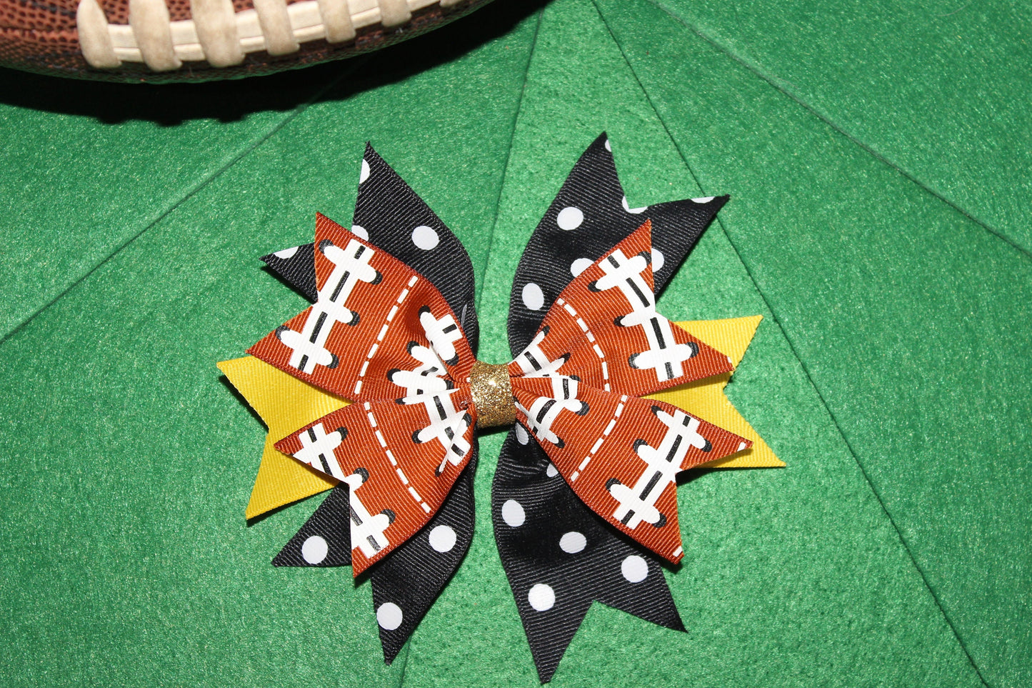 6" Spike Football Cheer Bow