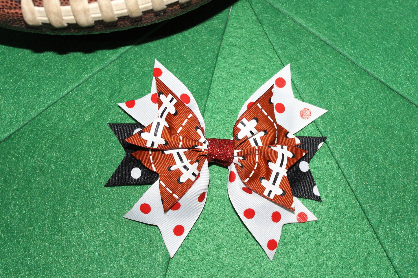 6" Spike Football Cheer Bow