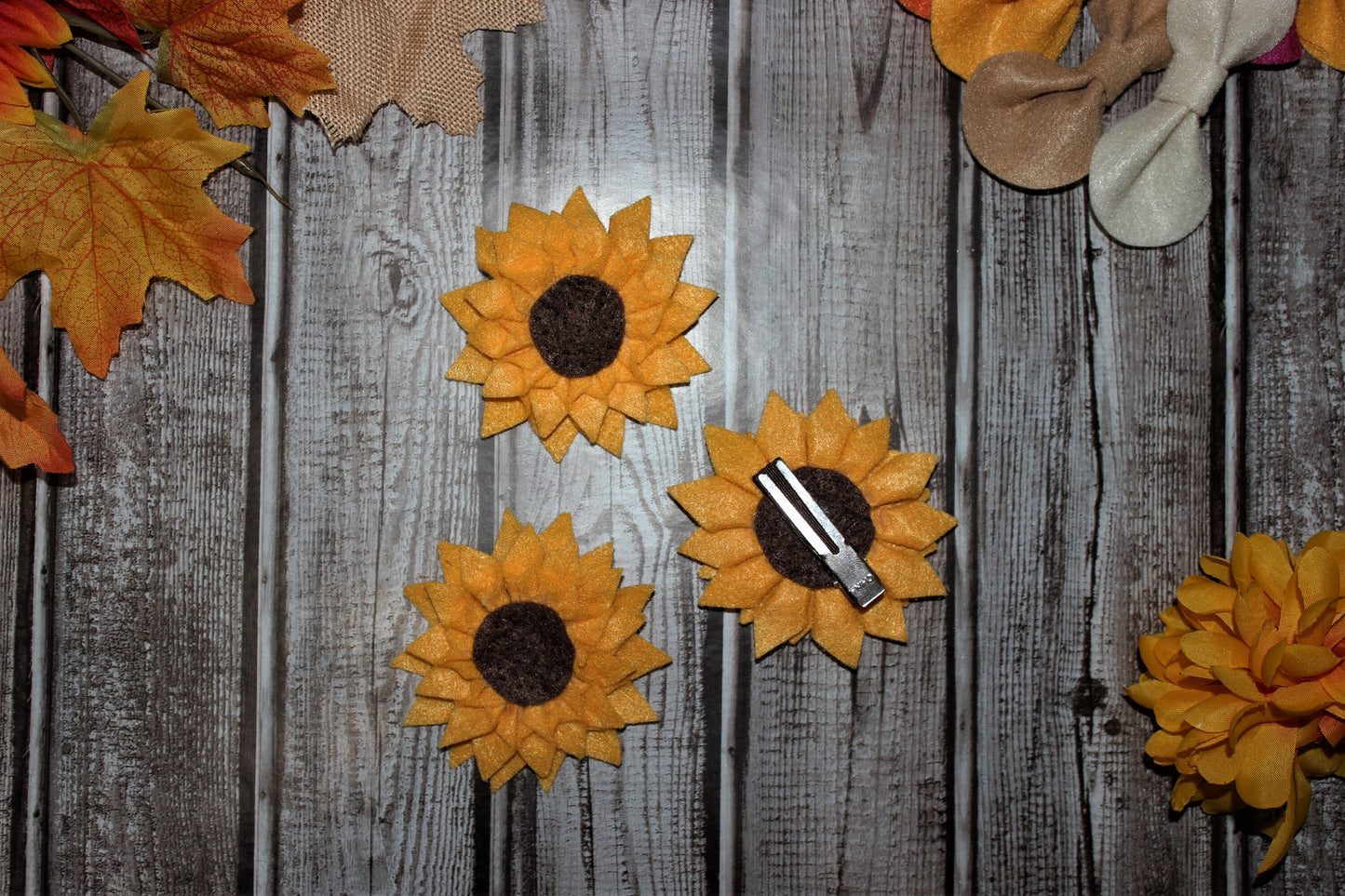 Felt Sunflower Hair Clip