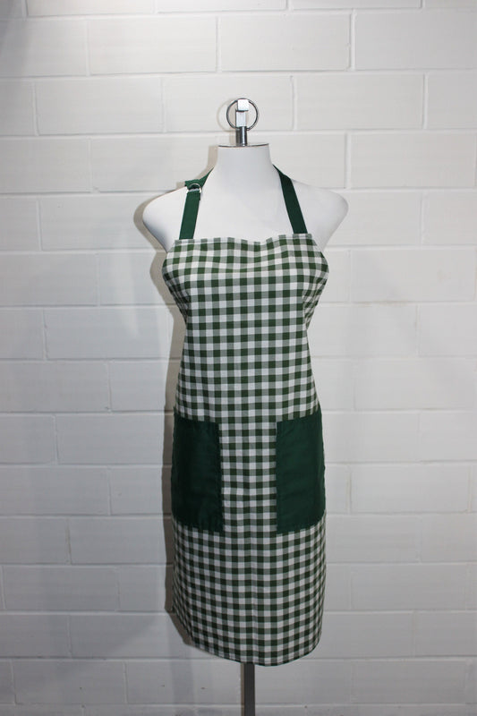 Adult Gingham Apron in Black or Green