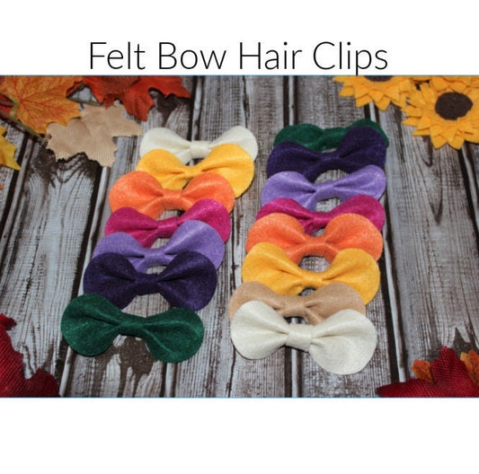 Felt Bow Tie Hair Clips