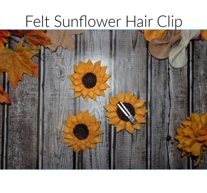 Felt Sunflower Hair Clip