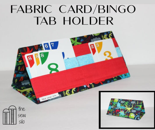 Fabric Playing Card Holder | Bingo Tab Holder | Dinosaur