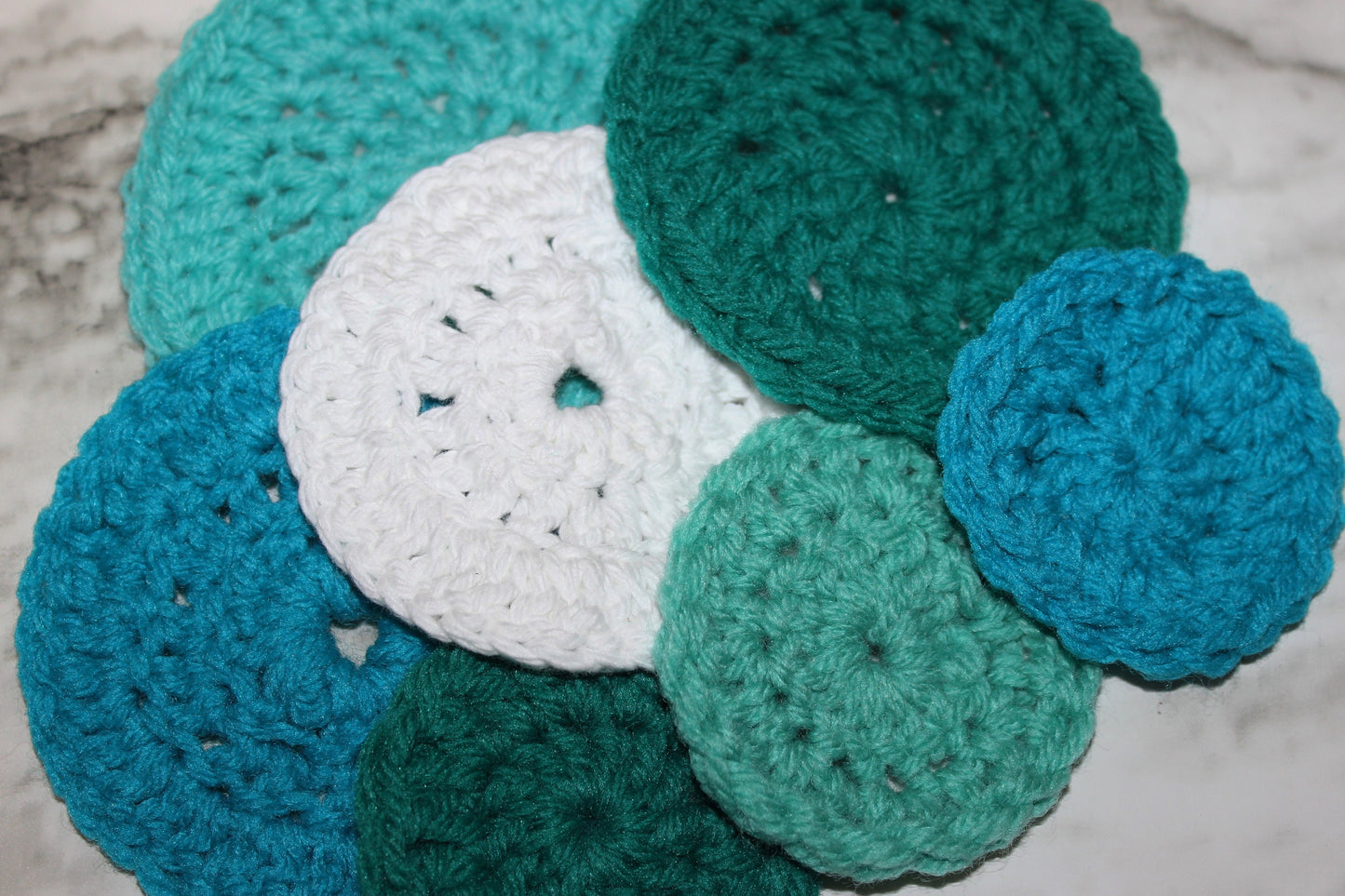 Reusable, Hand-Crocheted Rounds | Face Scrubbies | Dish Scrubbers | Set of 3